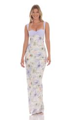 Picture of Mesh Two Toned Maxi Dress in Lavender Lilly