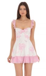 Picture of Ruffle Strap Fit and Flare Dress in Lavender