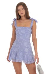 Picture of Shimmer Pink Floral Mini Dress in White