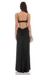 Picture of Open Back Mermaid Maxi Dress in Black