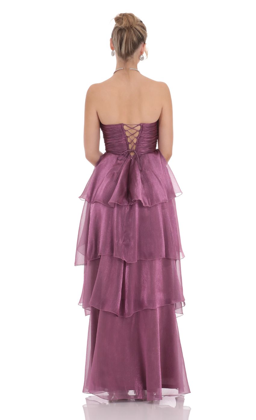 Picture Corset Petal Ruffle Strapless Maxi Dress in Purple. Source: https://media-img.lucyinthesky.com/data/product-media/850xAUTO/26de5b78-66c0-4fd6-9fbb-01e52021d311.jpg