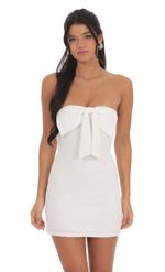 Picture of Front Bow Strapless Dress in White