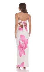 Picture of Satin Open Back Maxi Dress in Blue
