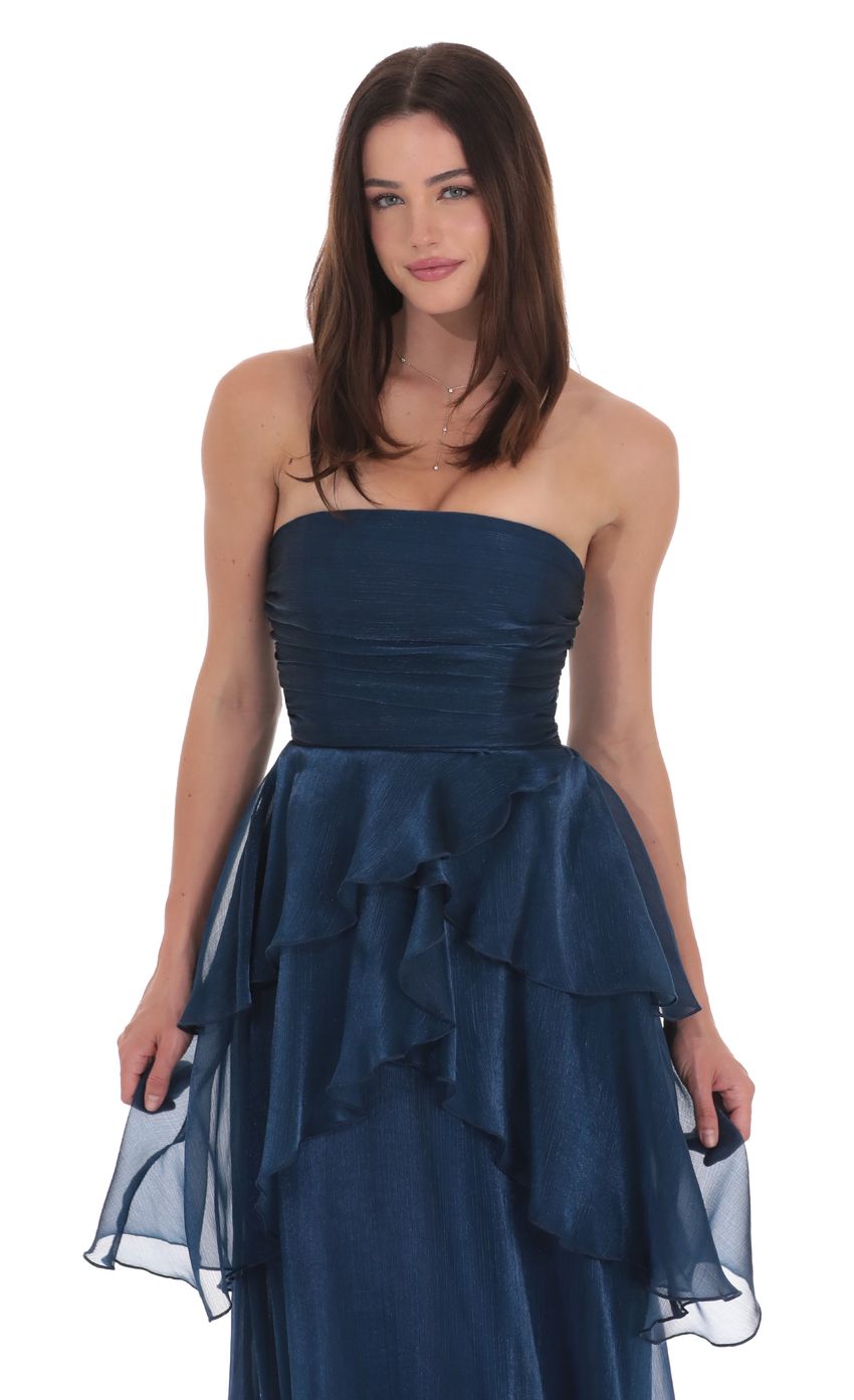 Picture Corset Petal Ruffle Strapless Maxi Dress in Navy. Source: https://media-img.lucyinthesky.com/data/product-media/850xAUTO/429b5f1c-91f2-41c3-9397-eb3250f8311a.jpg