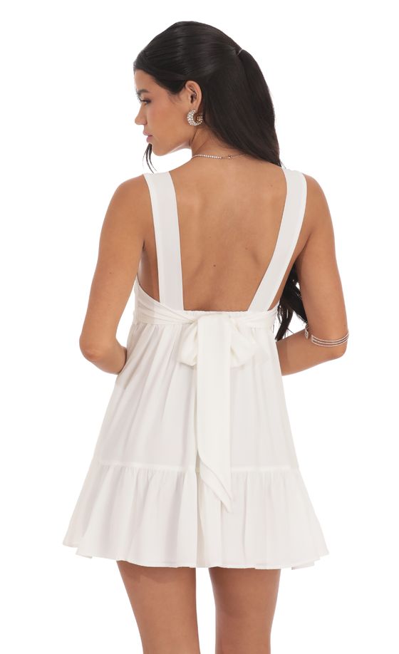 Square Neckline Dress in White
