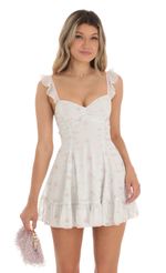 Picture of Chiffon Ruffle Strap Dress in White
