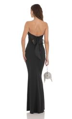 Picture of Back Bow Strapless Maxi Dress in Black