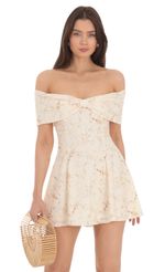 Picture of Front Bow Off Shoulder Dress in White