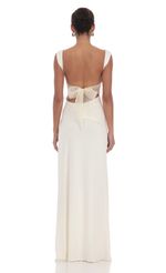 Picture of Open Back Bow Maxi Dress in White