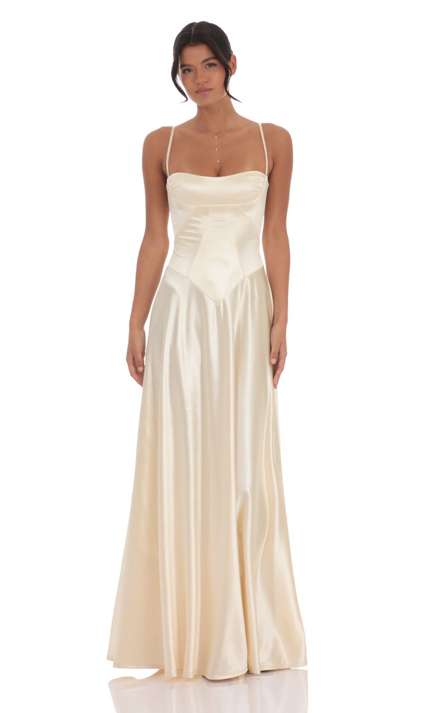 Picture Satin Square Neck Maxi Dress in Champagne. Source: https://media-img.lucyinthesky.com/data/Nov24/850xAUTO/5a319897-f878-41fb-af06-c36837e94188.jpg