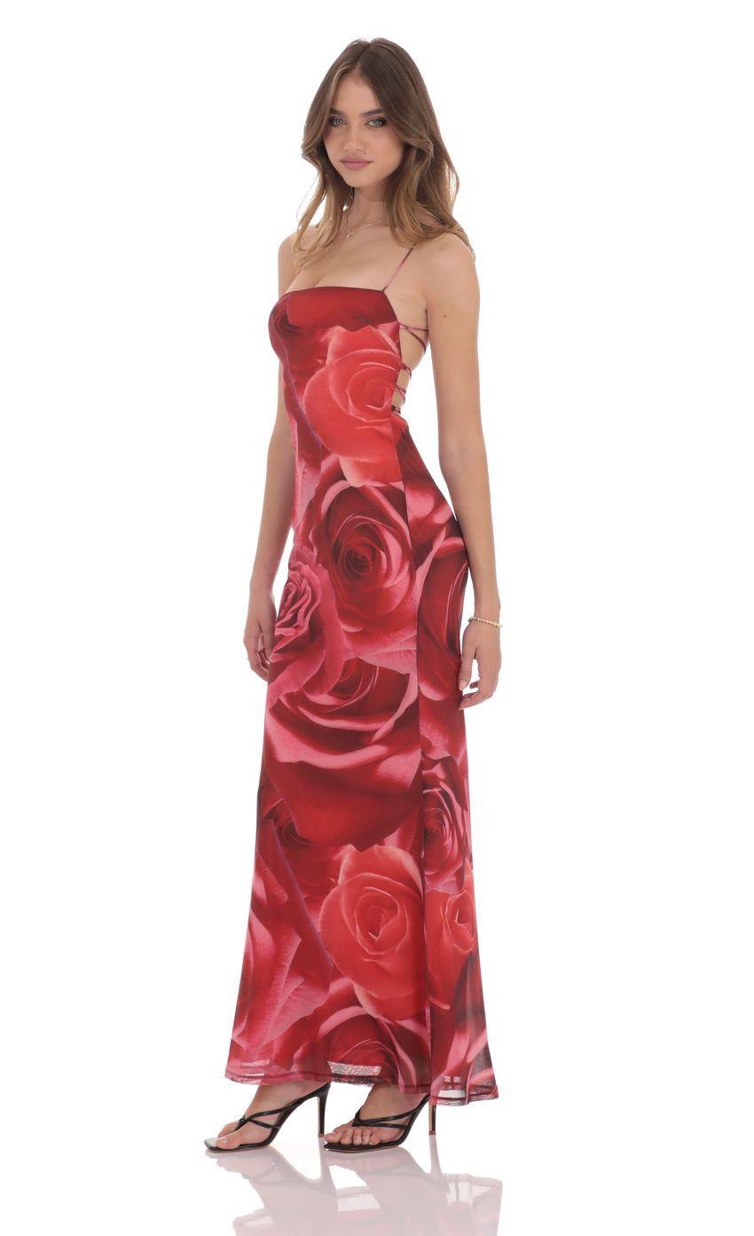 Picture Floral Bodycon Open Back Maxi Dress in Red. Source: https://media-img.lucyinthesky.com/data/product-media/850xAUTO/6c98a30f-2ddb-462b-a02d-caf40705f37d.jpg