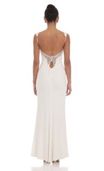 Picture of Back Sequin Butterfly Maxi Dress in White
