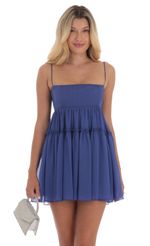 Picture of Dotted Floral Babydoll Dress in Pink