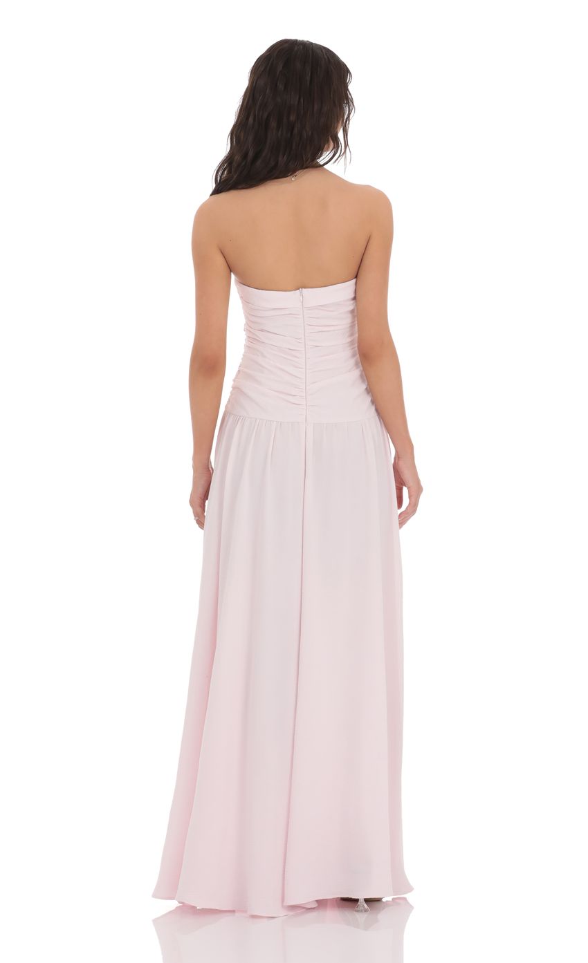 Picture Strapless Drop Waist Maxi Dress in Pastel Pink. Source: https://media-img.lucyinthesky.com/data/product-media/850xAUTO/7523f28e-714e-43a4-b753-4a903d47492e.jpg