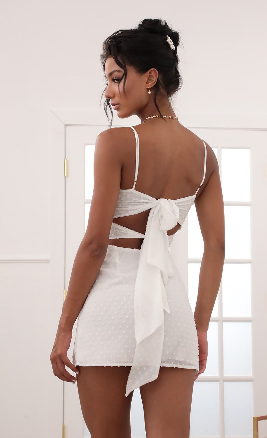 Picture Front Twist Chiffon Dress in White. Source: https://media-img.lucyinthesky.com/data/Jun20_2/850xAUTO/781A7788.JPG