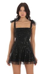 Picture of Shimmer Pink Floral Mini Dress in White