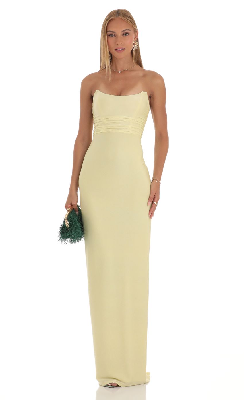 Picture Corset Strapless Maxi Dress in Yellow. Source: https://media-img.lucyinthesky.com/data/Apr23/850xAUTO/86abe714-b411-41fb-9582-40be827ffccb.jpg