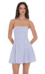 Picture of Eyelet Floral Strapless Dress in White