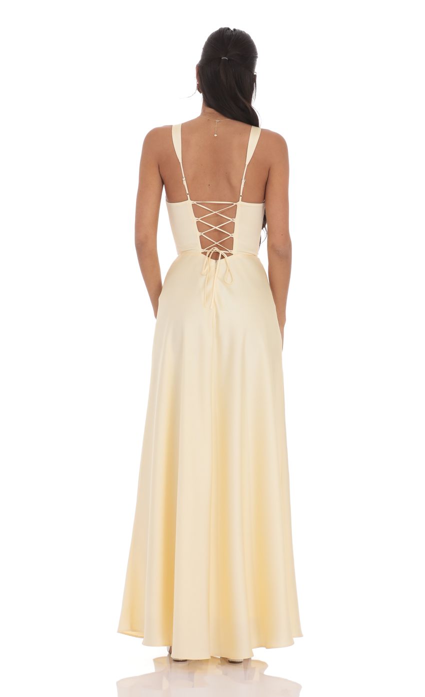 Picture Satin Plunge Neck Corset Maxi Dress in Yellow. Source: https://media-img.lucyinthesky.com/data/product-media/850xAUTO/8a23fa4a-1c15-49de-9420-44aa773992c0.jpg