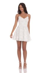 Picture of Fit and Flare Dress in Floral White