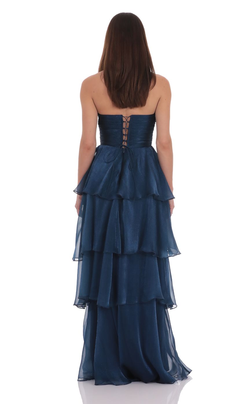 Picture Corset Petal Ruffle Strapless Maxi Dress in Navy. Source: https://media-img.lucyinthesky.com/data/product-media/850xAUTO/971c0d58-407f-4f0e-9085-a74e24076d1b.jpg