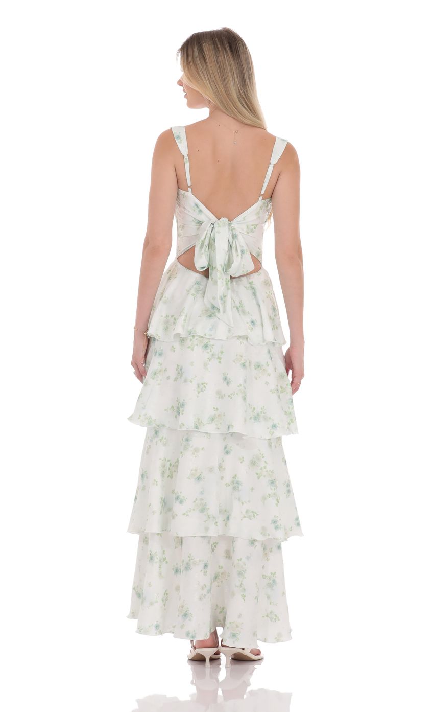 Picture Floral Ruffle Maxi Dress in Pastel Green. Source: https://media-img.lucyinthesky.com/data/product-media/850xAUTO/9caf970f-fc86-45dc-aecd-31953ba8bd02.jpg