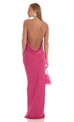 Picture of Draped Back Maxi Dress in Pink