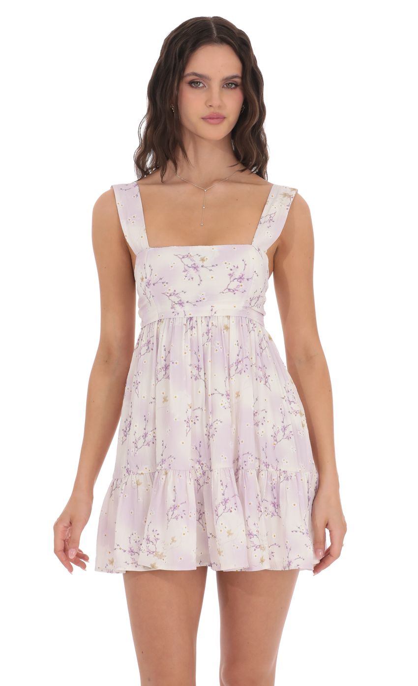 Picture Floral Babydoll Dress in Lavender Cream. Source: https://media-img.lucyinthesky.com/data/product-media/850xAUTO/ae1c5b36-c55b-498a-942d-c94eef59aa2f.jpg