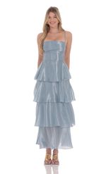 Picture of Crinkle Foiled Floral Maxi Dress in Pink
