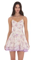 Picture of Fit and Flare Dress in Floral White