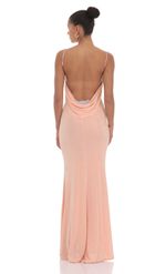 Picture of Lace Open Back Maxi Dress in Yellow