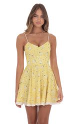 Picture of Fit and Flare Dress in Floral White