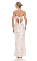 Picture of Satin Open Back Maxi Dress in Blue