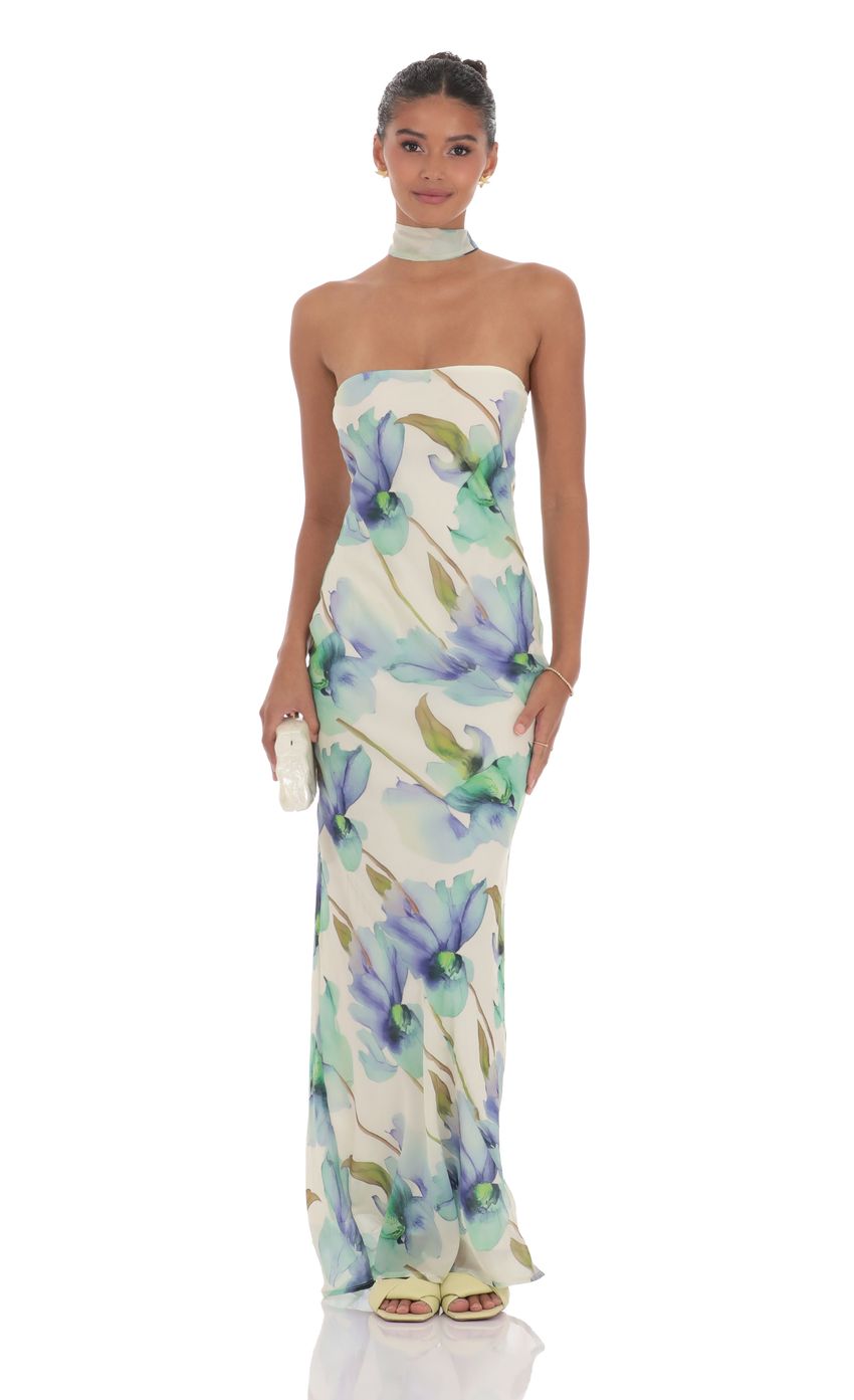 Picture Floral Scarf Maxi Dress in Green. Source: https://media-img.lucyinthesky.com/data/product-media/850xAUTO/cdf40176-5df6-4323-8a33-a4cd985a247a.jpg