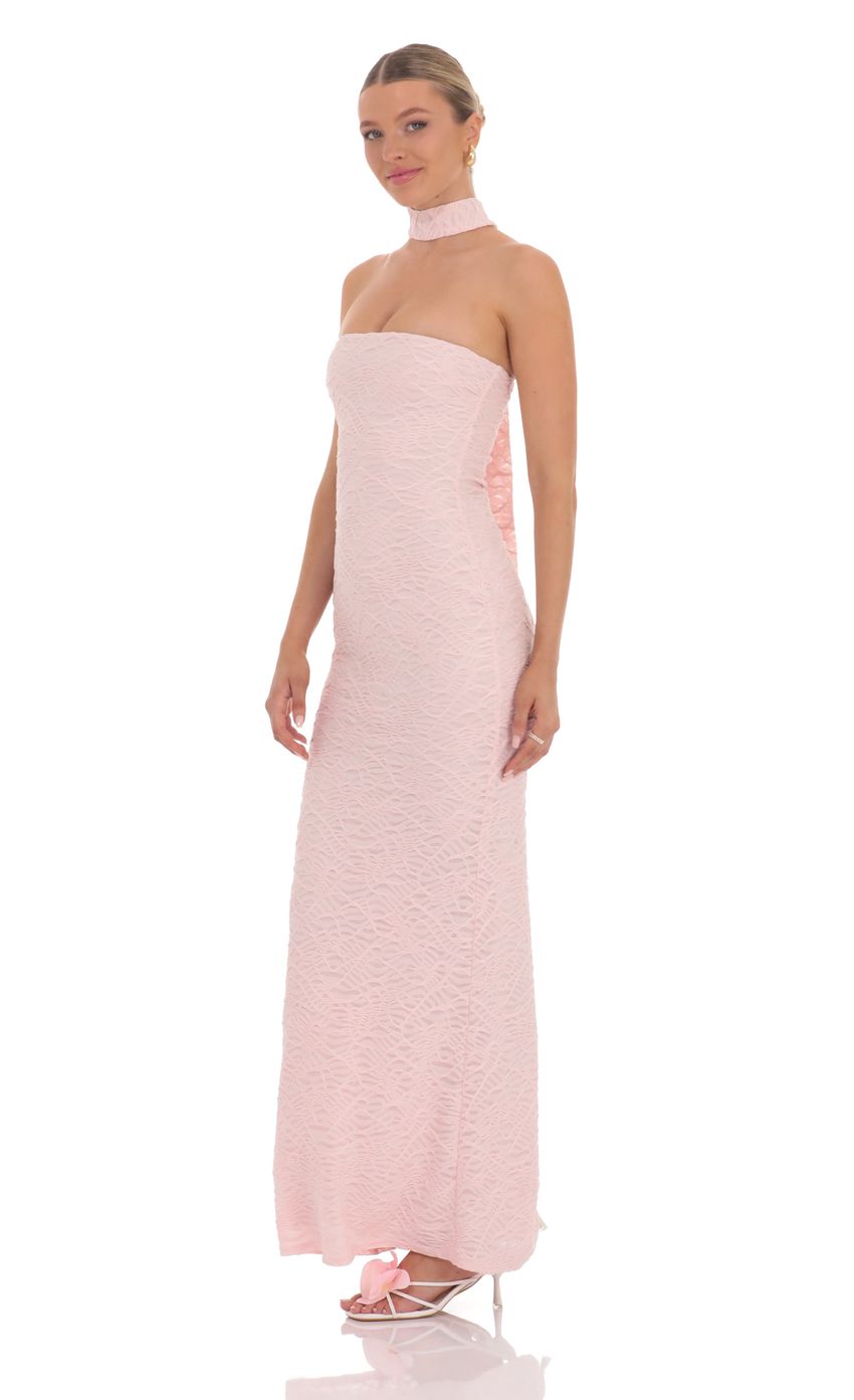 Picture Scarf Mesh Knit Maxi Dress in Pink. Source: https://media-img.lucyinthesky.com/data/product-media/850xAUTO/ce1dc157-cb9d-4b5e-8be0-92226062084b.jpg