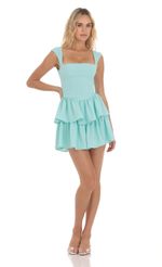 Picture of Wide Strap Ruffle Dress in White
