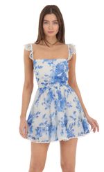 Picture of Dotted A-line Dress in White