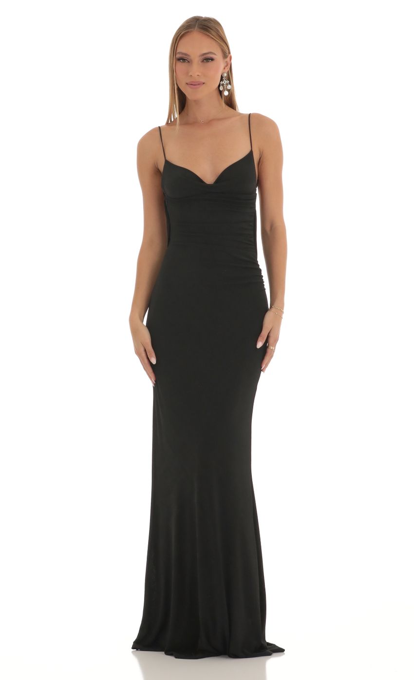 Picture Lace Open Back Maxi Dress in Black. Source: https://media-img.lucyinthesky.com/data/Feb23/850xAUTO/e803a735-da0d-4d5e-a688-76a2e2924c70.jpg