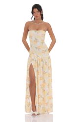Picture of Strapless Drop Waist Maxi Dress in Cream