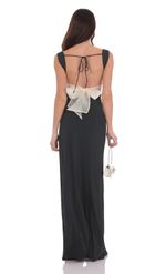 Picture of Open Back Bow Maxi Dress in White