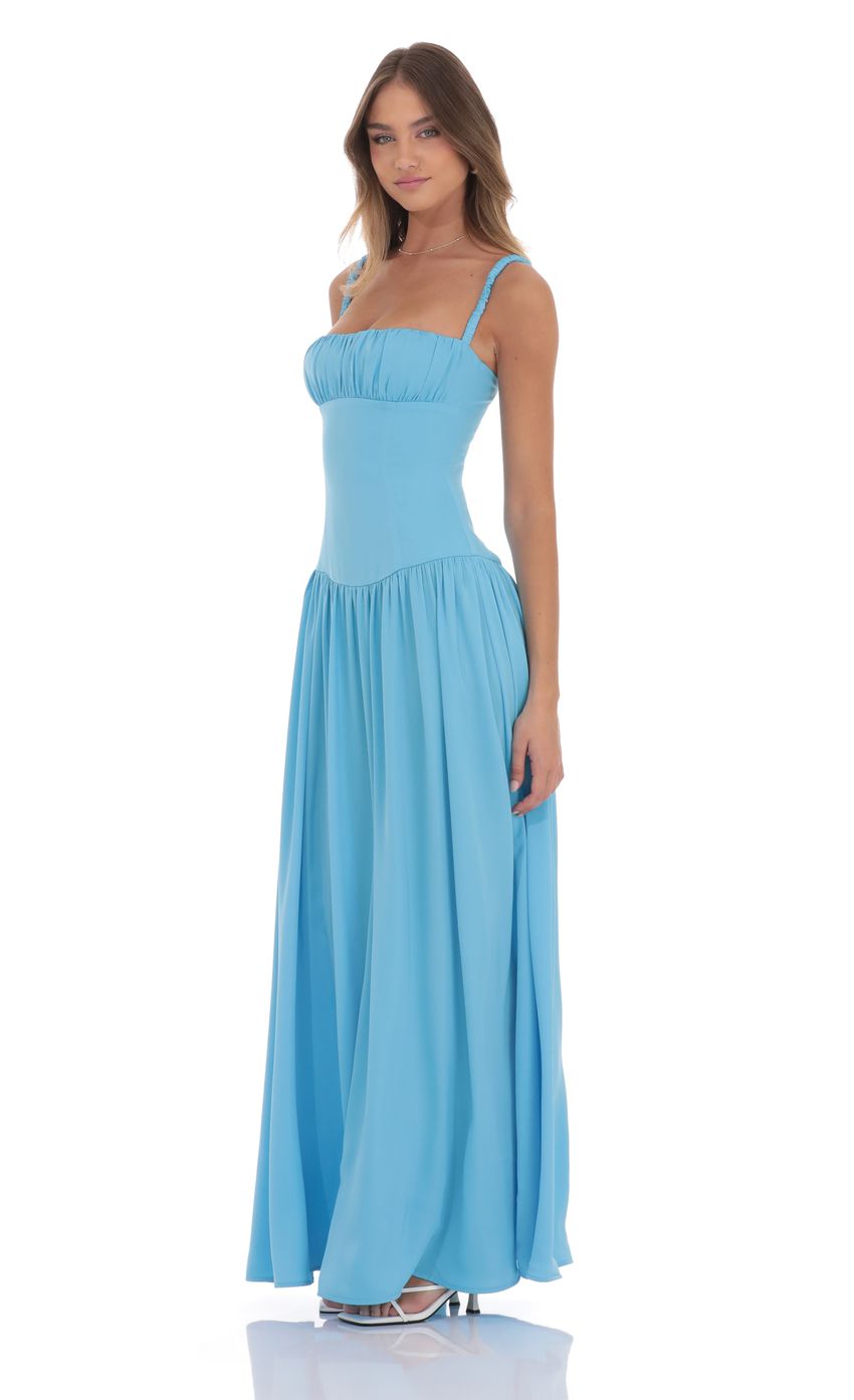 Picture Satin Ruched Bust Maxi Dress in Aqua Blue. Source: https://media-img.lucyinthesky.com/data/product-media/850xAUTO/f972cf04-3519-4150-b5cb-6d0f96415805.jpg
