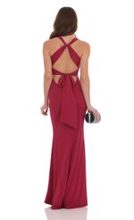 Picture of Front Twist V-Neck Maxi Dress in Yellow