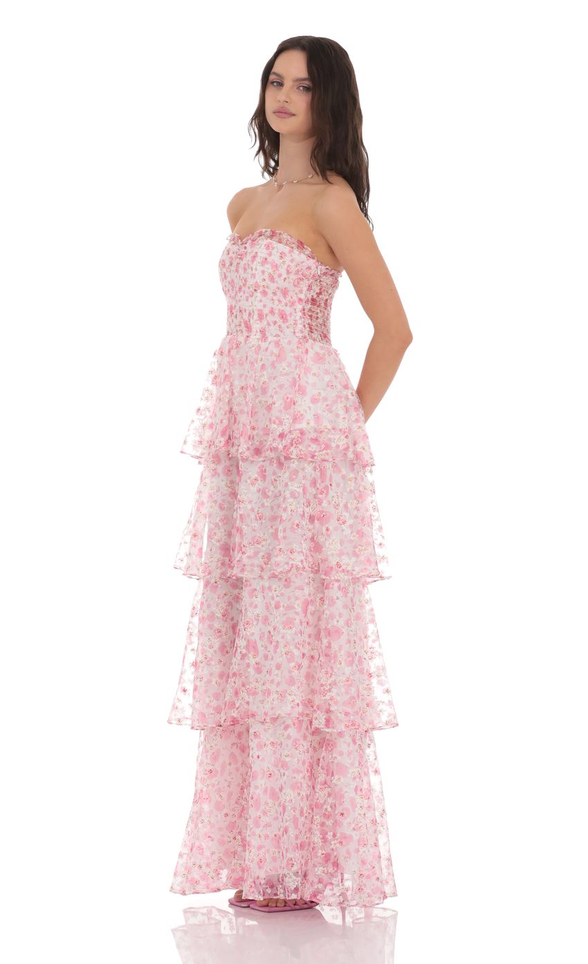 Picture Smocked Floral Ruffle Maxi Dress in Pink. Source: https://media-img.lucyinthesky.com/data/product-media/850xAUTO/fc447ed1-38ee-4a74-826c-732a96b45afa.jpg